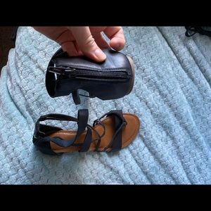 Size 8 strappy faux leather Sandles